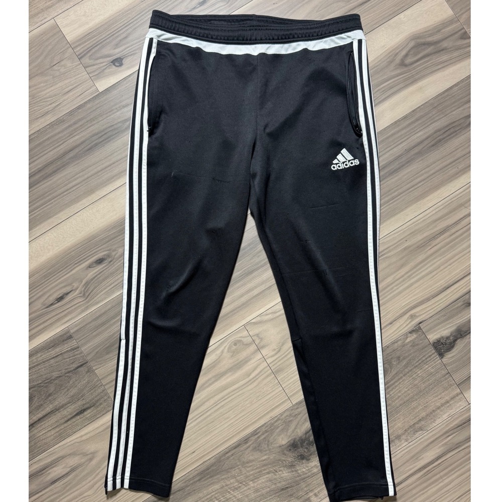 Adidas Tiro 15 Training Pants Mens Black White Climacool Soccer Joggers Tapered